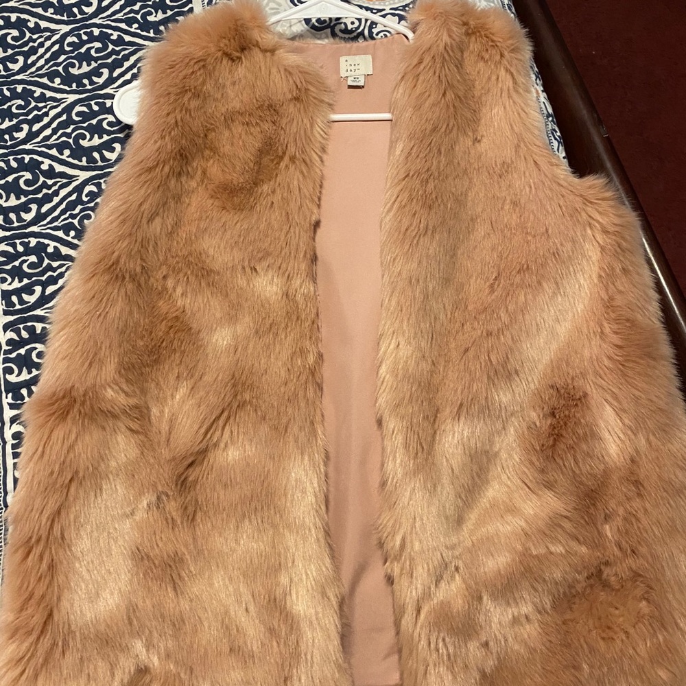 Pink faux fur vest